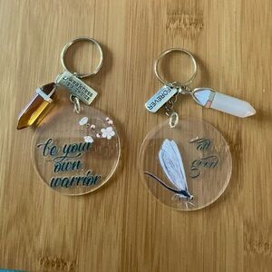 Handmade set of 2 acrylic keychains!  Brand New!